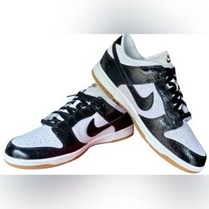 Nike Dunk Low Retro Croc Skin Black White Gum Sole Size: Women’s 12.5 / Men’s 11